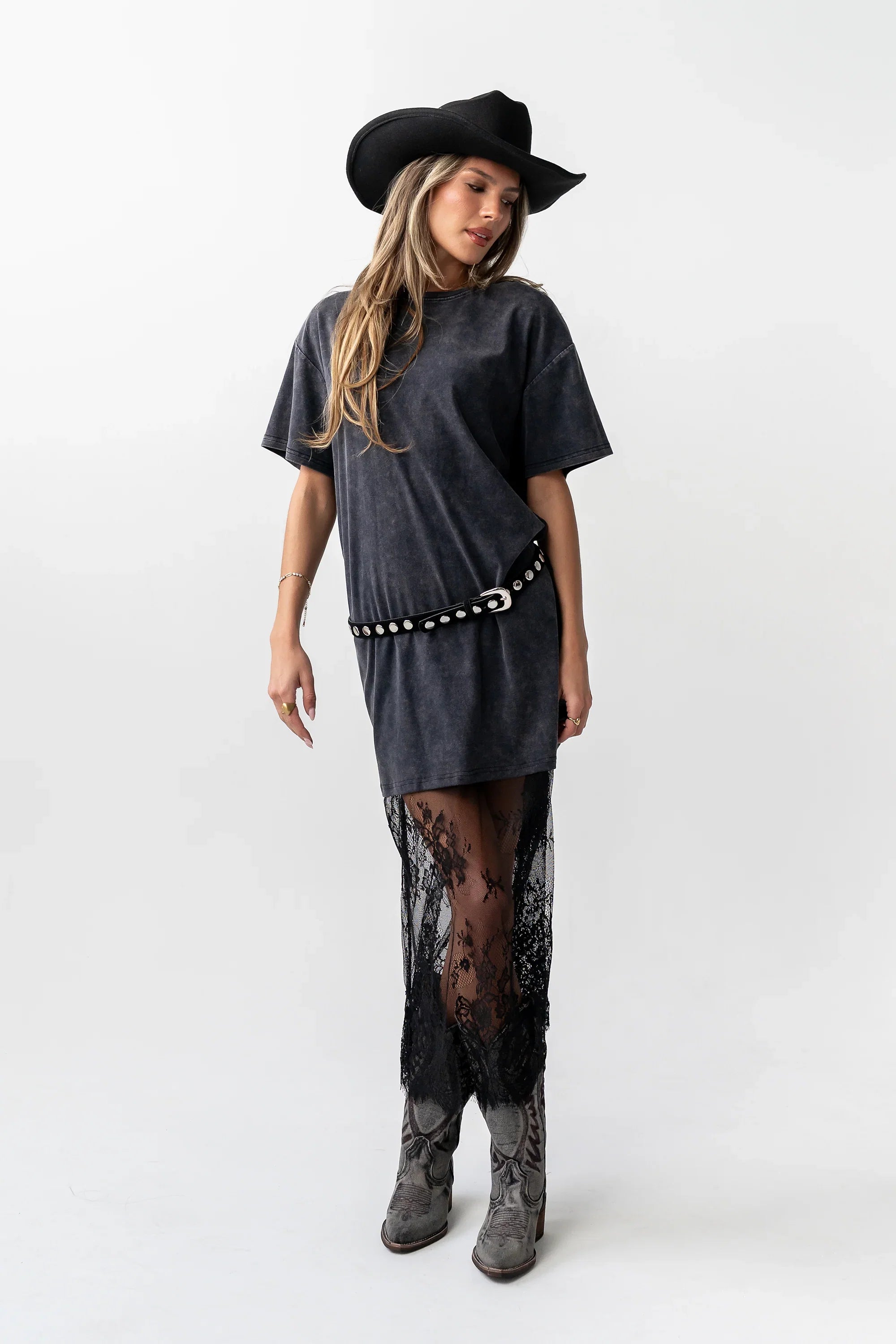 Lilah Studded Belt in Black
