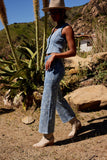 Shea Floral Vest in Light Wash FINAL SALE