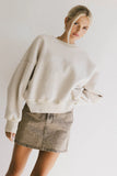 Reversible Sherpa Sweatshirt in Cream FINAL SALE