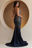 Novalee Gown Periwinkle Hot Stone Dress With Lace Up Back