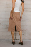 Jordan Denim Skirt in Tan FINAL SALE