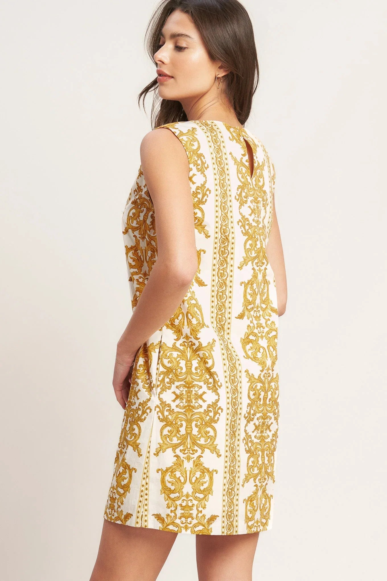 CITY GIRL WITH EDGE YELLOW MINI SHIFT DRESS