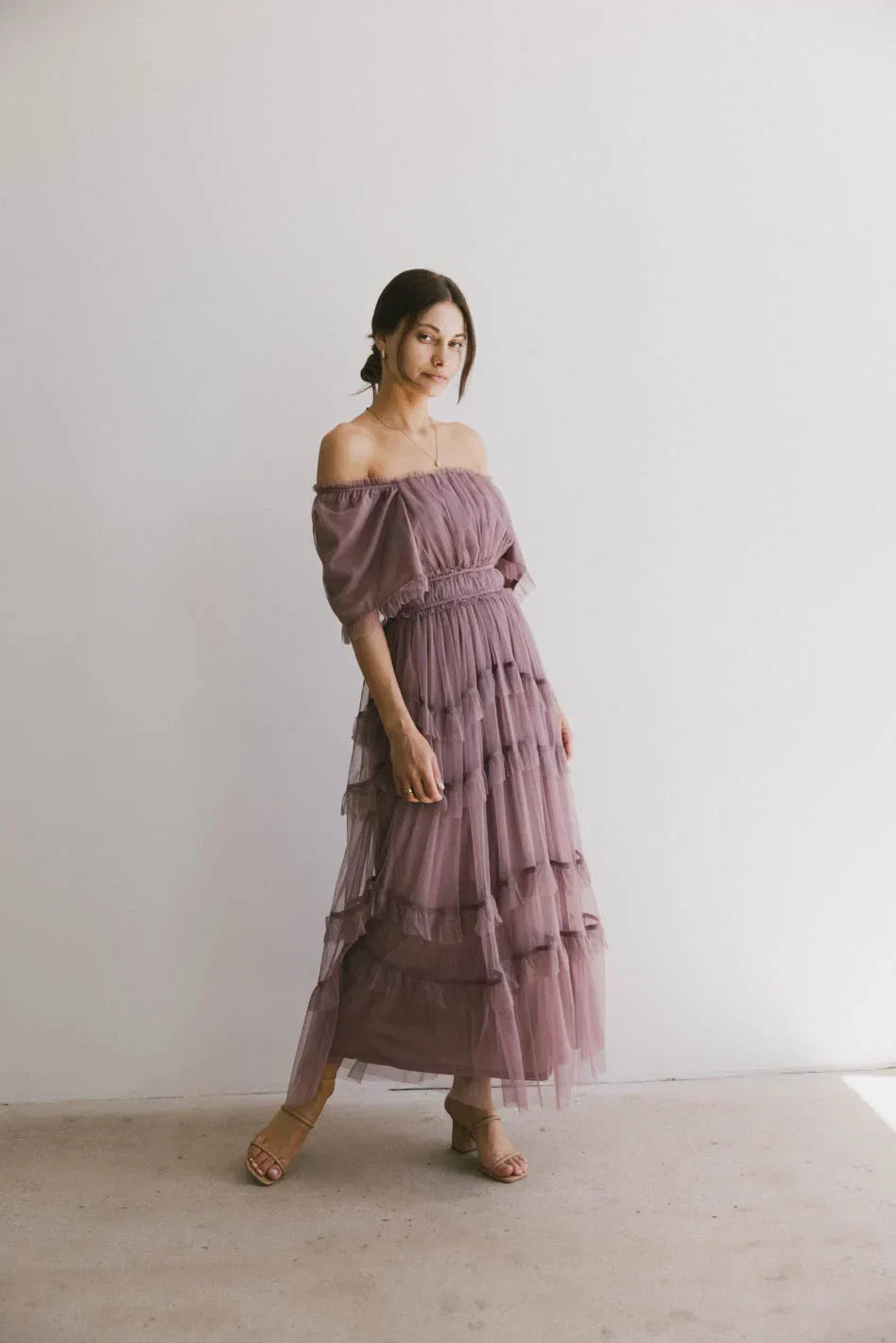Eugena Ruffled Maxi Dress in Lavender FINAL SALE