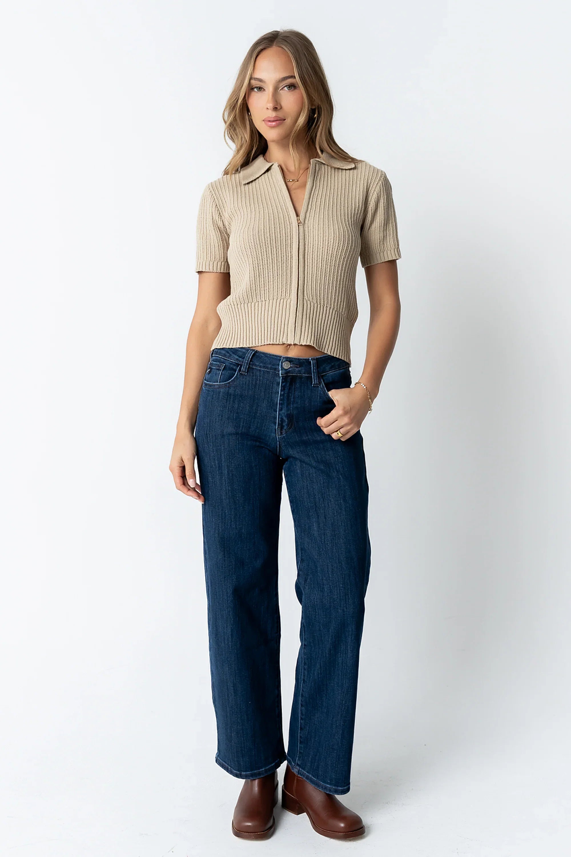 Mandi Knit Sweater in Khaki