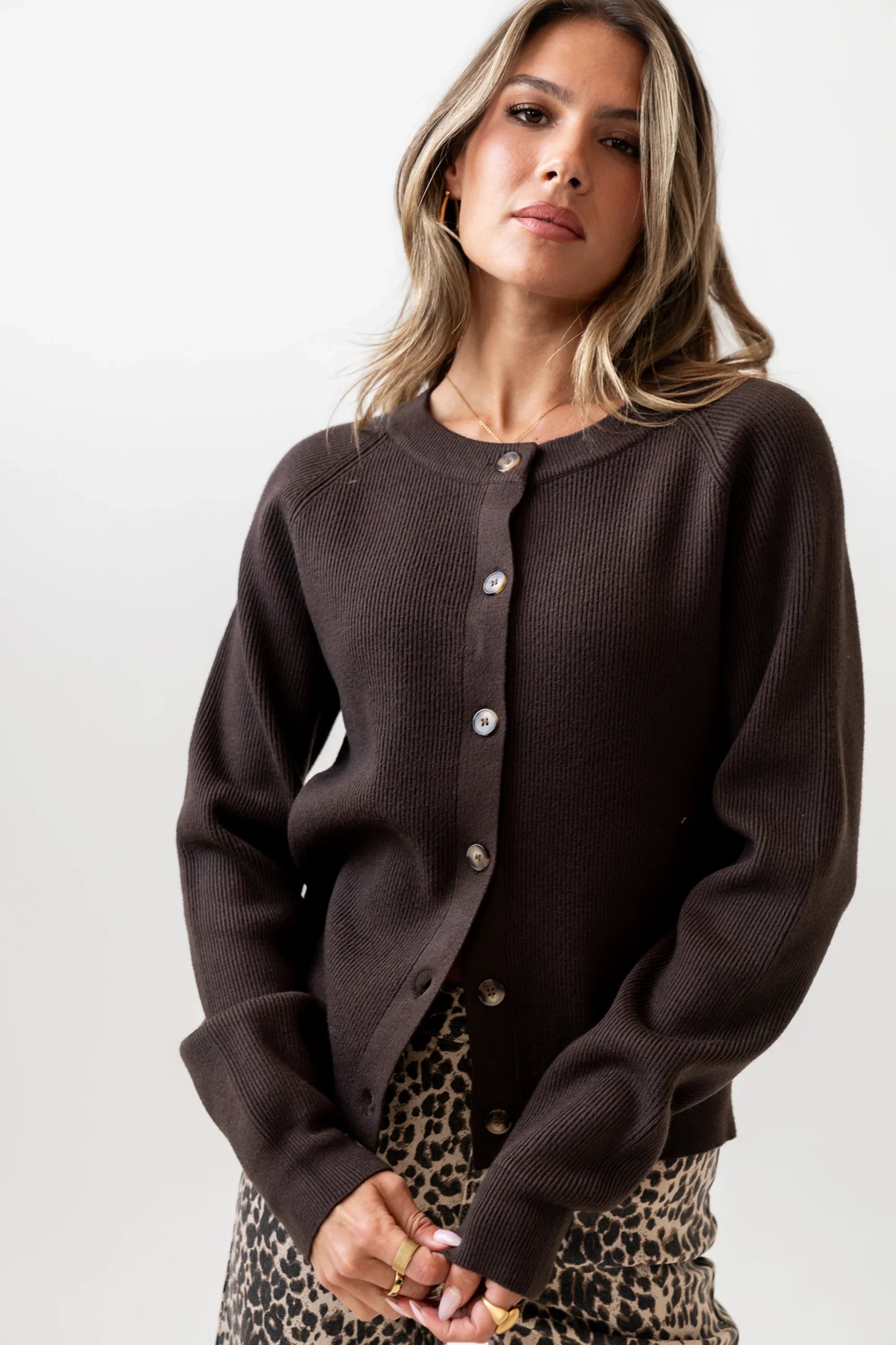 Debbie Ribbed Sweater in Brown