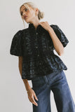 Stassi Printed Blouse in Navy FINAL SALE