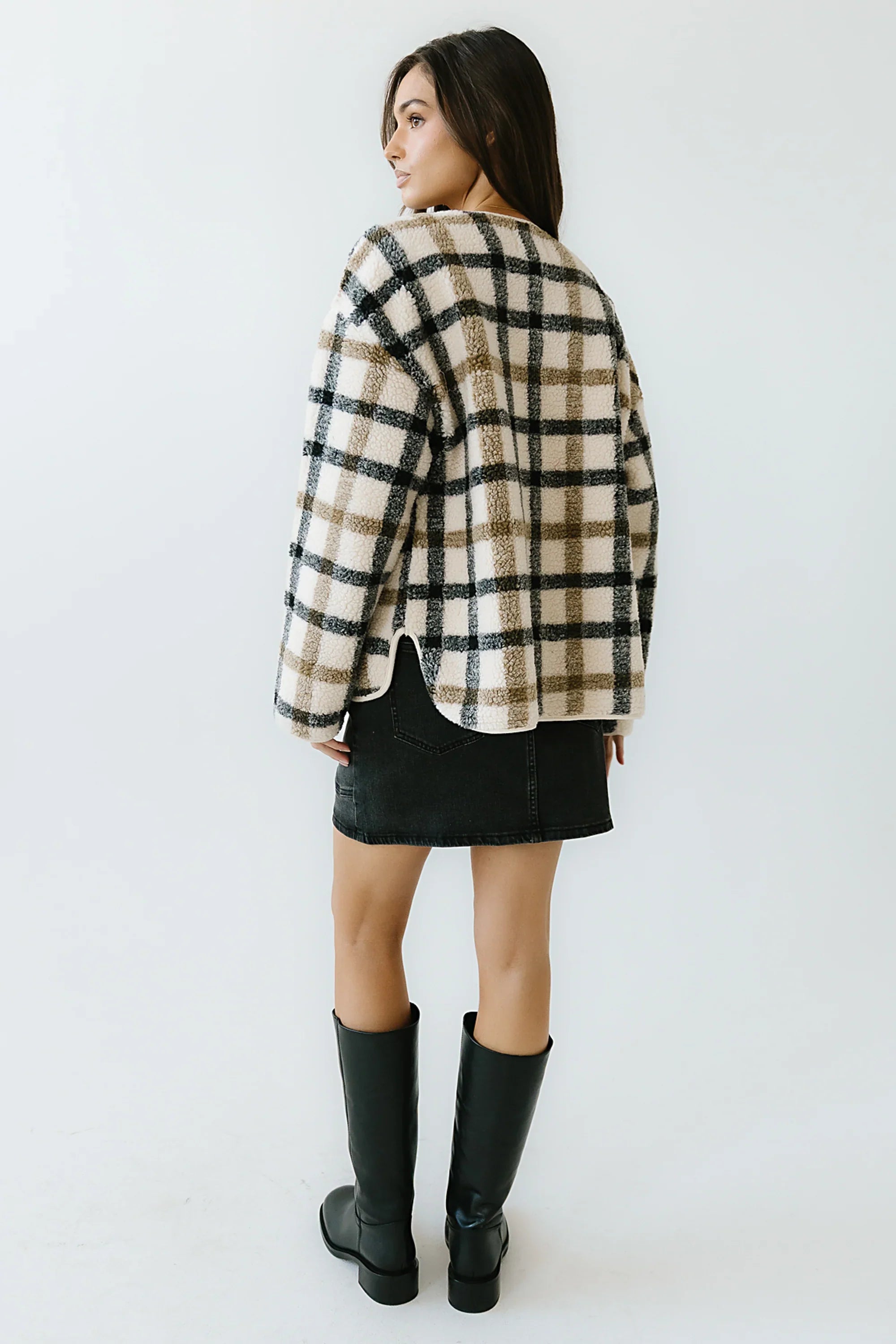 Jasper Gingham Sherpa Jacket FINAL SALE