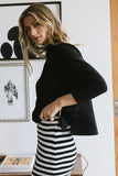 Textured Mock Neck Top in Black FINAL SALE