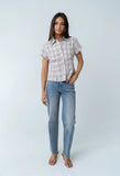 Tristan Plaid Button Up in Brown