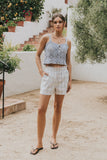 Marko Crochet Tank Top in Blue
