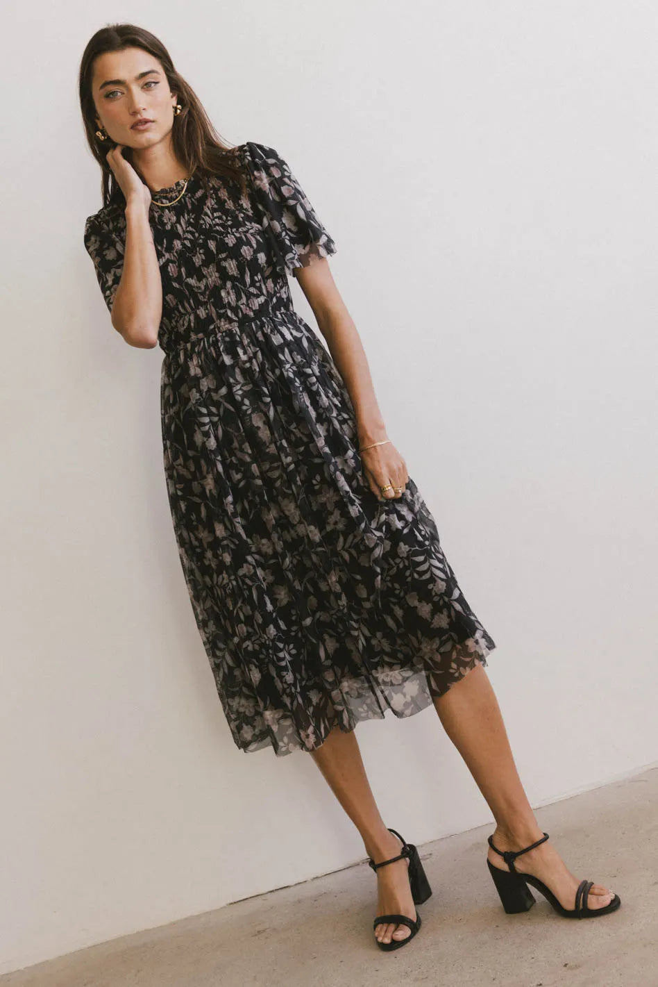 Sofia Midi Dress in Black FINAL SALE