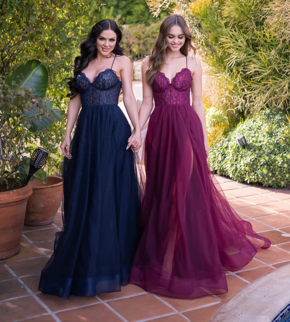 Dani Gown Mulberry Lace Tulle A line Dress
