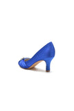 Round Toe Crystal Flower Chunky Heels