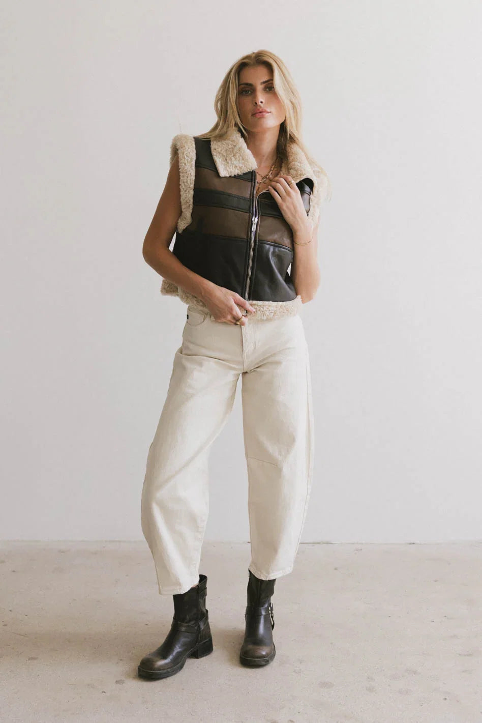 Lex Barrel Jeans in Ivory FINAL SALE