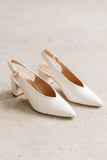 Candice Slingback Heels in Cream FINAL SALE