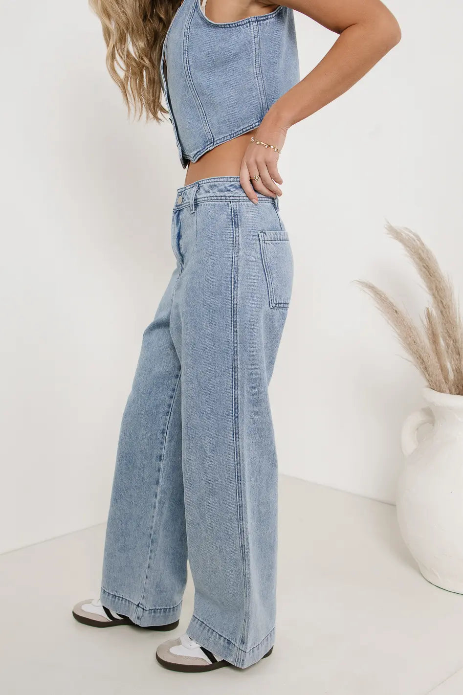 Georgia Wide Leg Jeans in Light Wash FINAL SALE