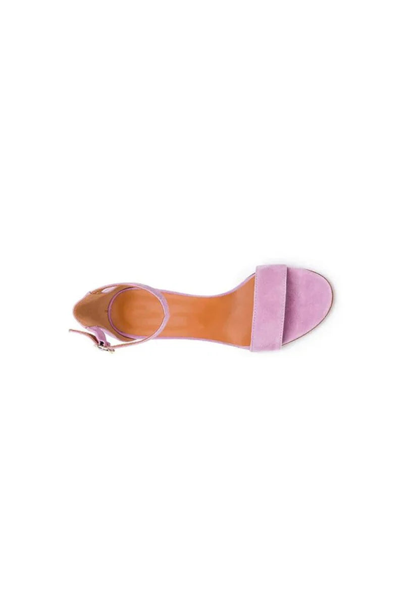 Party Suede Peep Toe Sandals Chunky Heel Evening Shoes With Ankle Strap