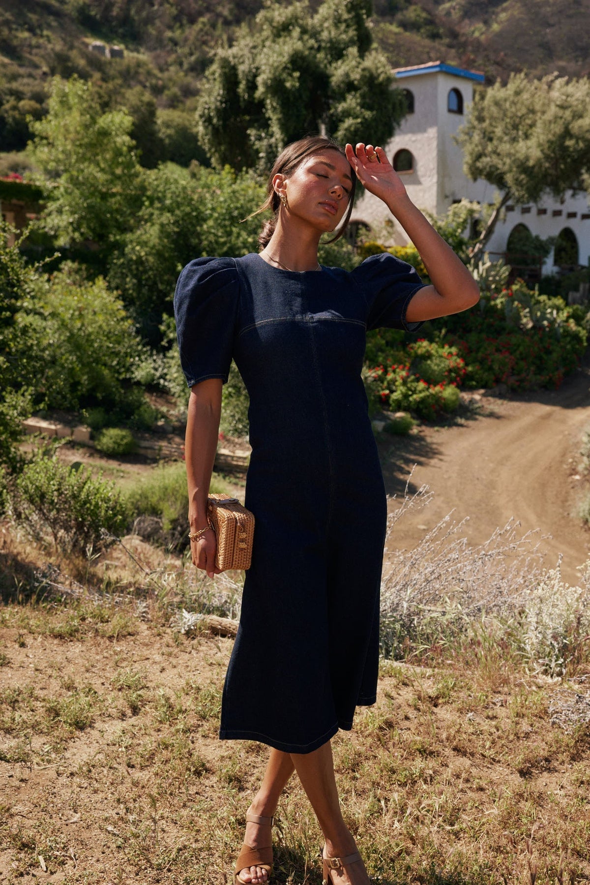Campbell Denim Dress in Dark Wash FINAL SALE
