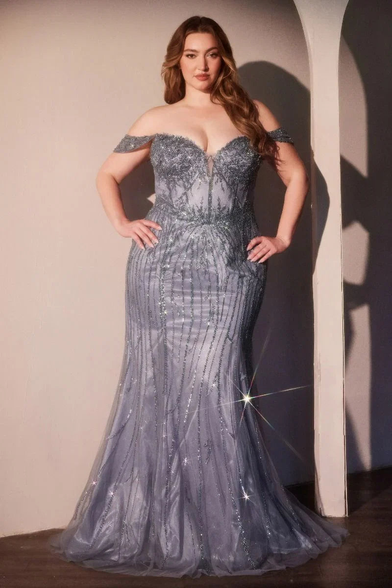 Annette Gown OFF THE SHOULDER FLORAL BEADED GOWN