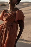 Dasha Textured Mini Dress in Terracotta FINAL SALE