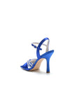 Crystal Straps Square Open Toe Chunky Heels