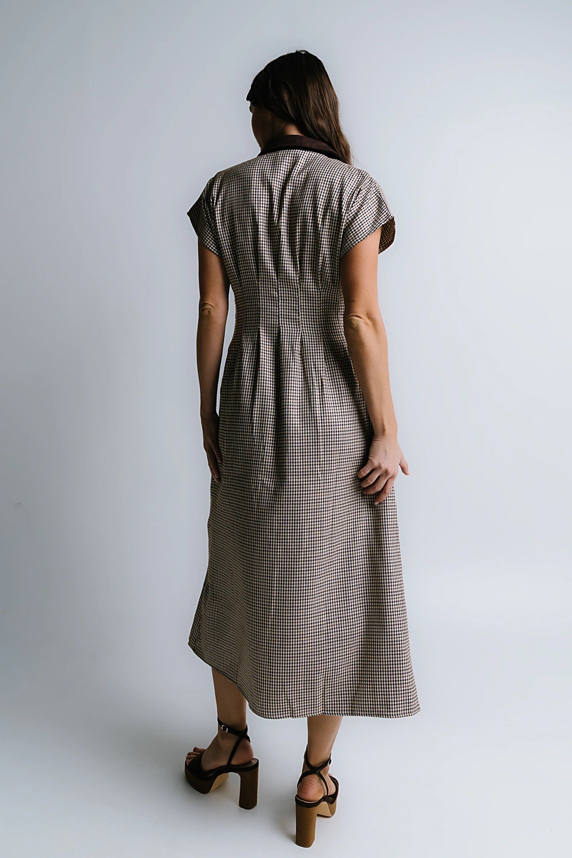 Andie Houndstooth Maxi Dress FINAL SALE