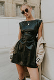 Xiomara Vegan Leather Mini Dress FINAL SALE