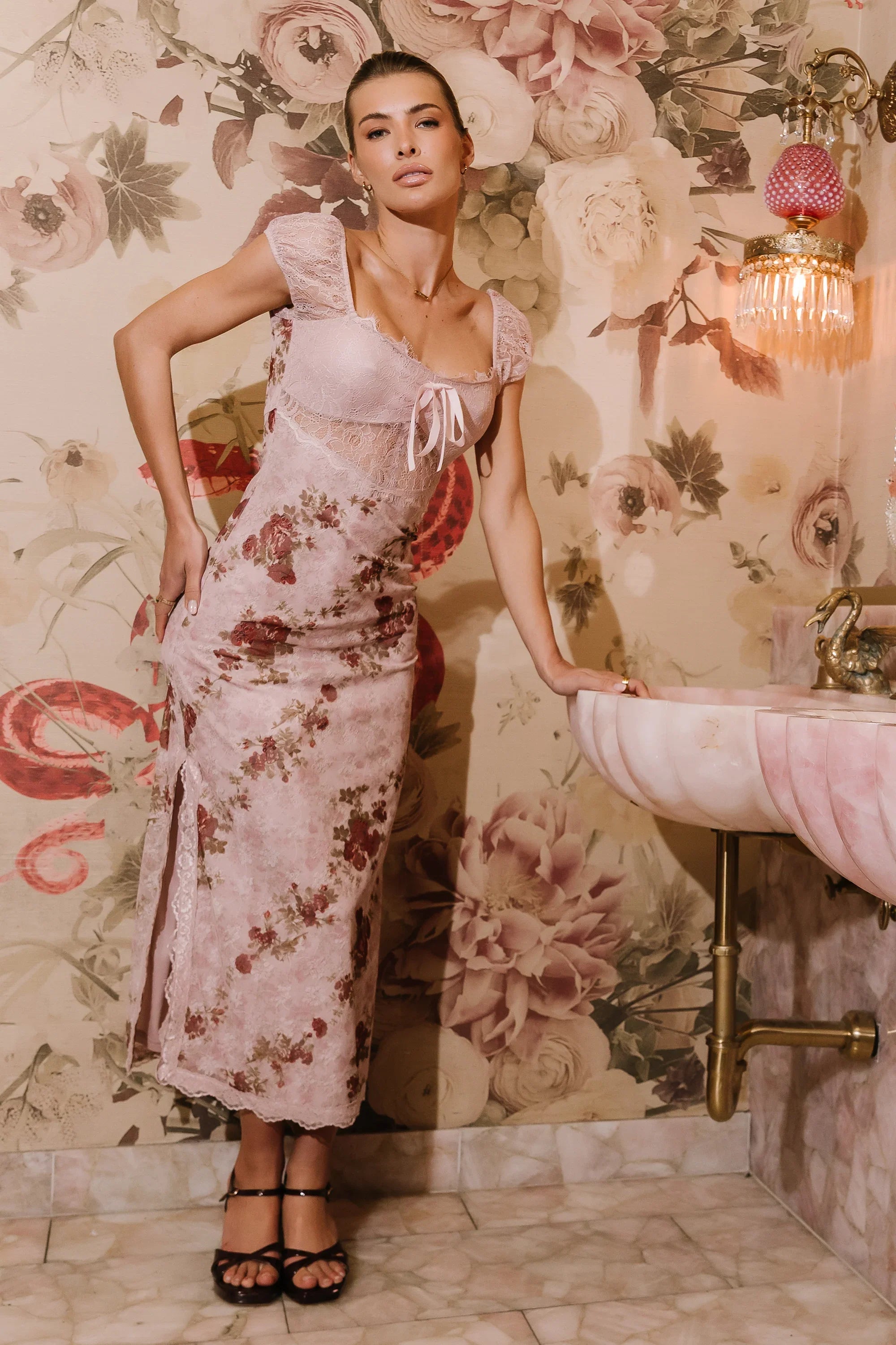 Nancie Floral Mesh Maxi Dress