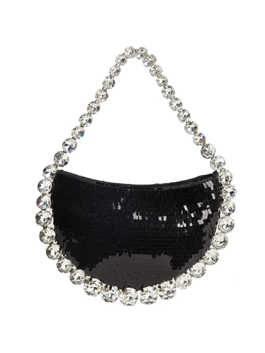 Womens Sparkling Rhinestone Shoulder Bag with PU Material