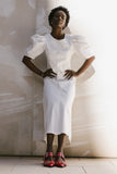 Campbell Denim Dress in Cream FINAL SALE