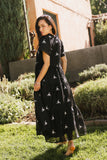 Flynn Embroidered Maxi Dress in Black FINAL SALE