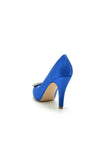 Peep Toe Slip on Stiletto Heels With Rhinestone