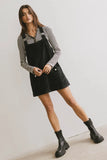 Reid Corduroy Overall Dress in Black FINAL SALE