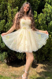 Lucia A Line Short Floral Embroidery Homecoming Dress