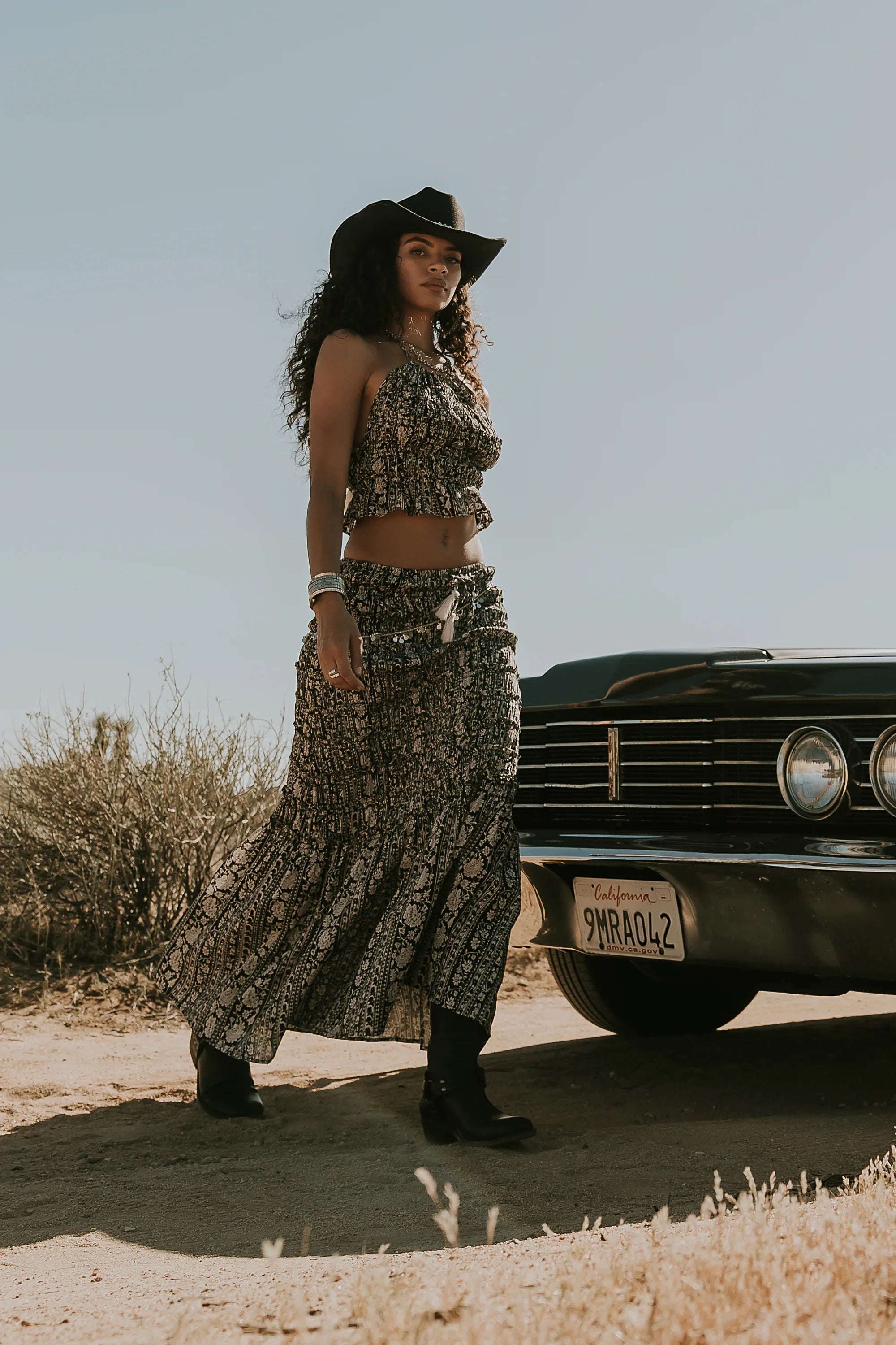 Aailyah Smocked Maxi Skirt