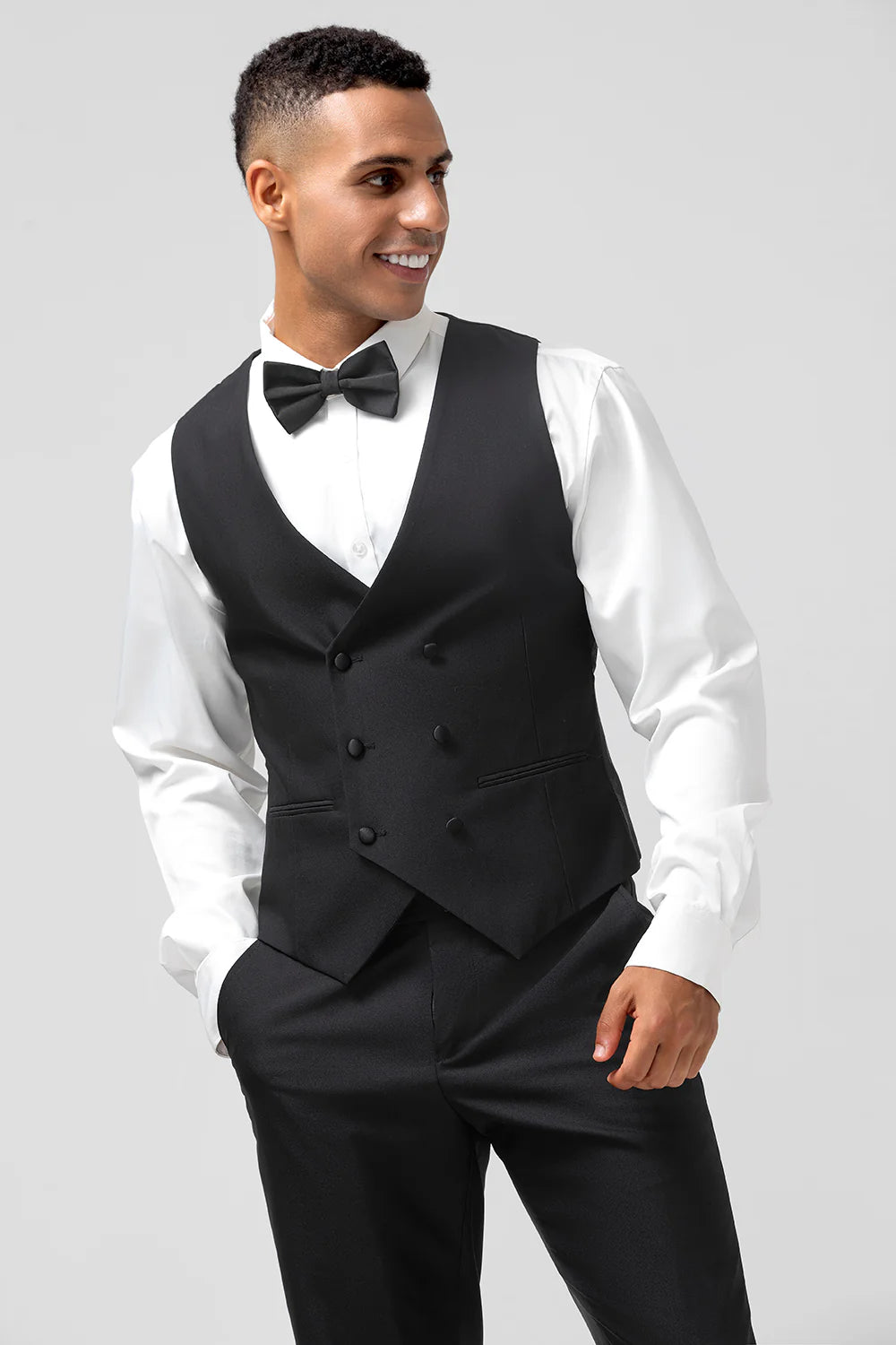 Mens Black Shawl Lapel Single Breasted 3 Piece Wedding Suits