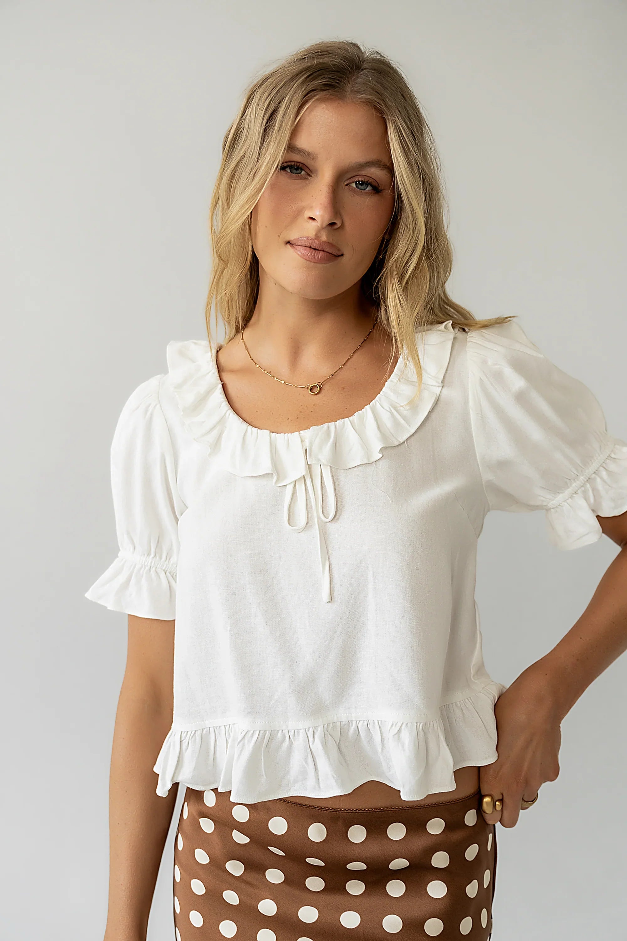 Lottie Blouse in Ivory FINAL SALE