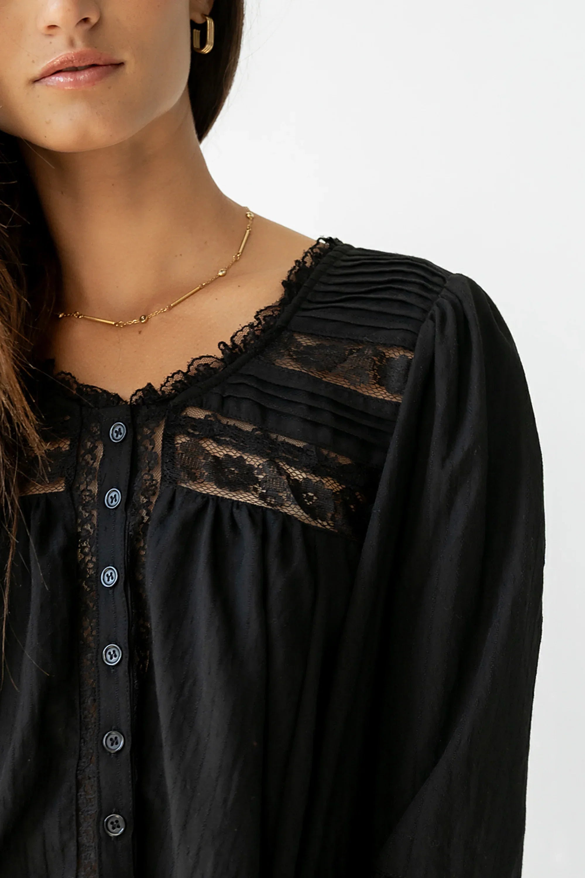 Kylee Lace Blouse in Black