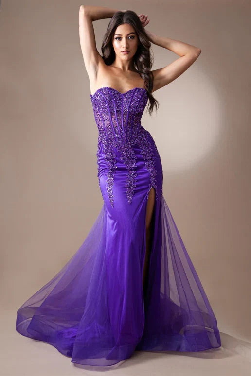 Blakely Gown Strapless Embellished Corset Tulle Dress