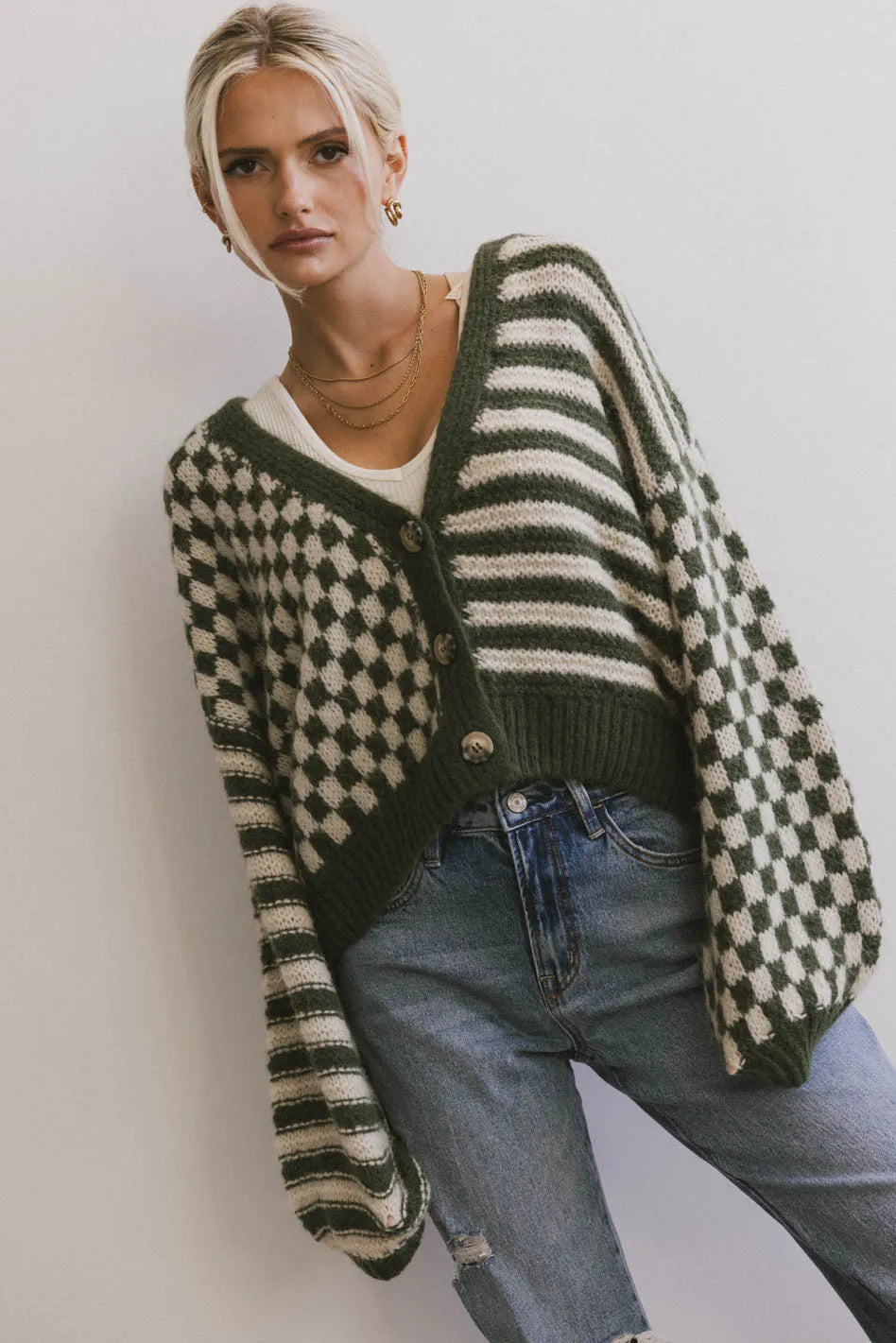 Janey Cardigan in Olive FINAL SALE