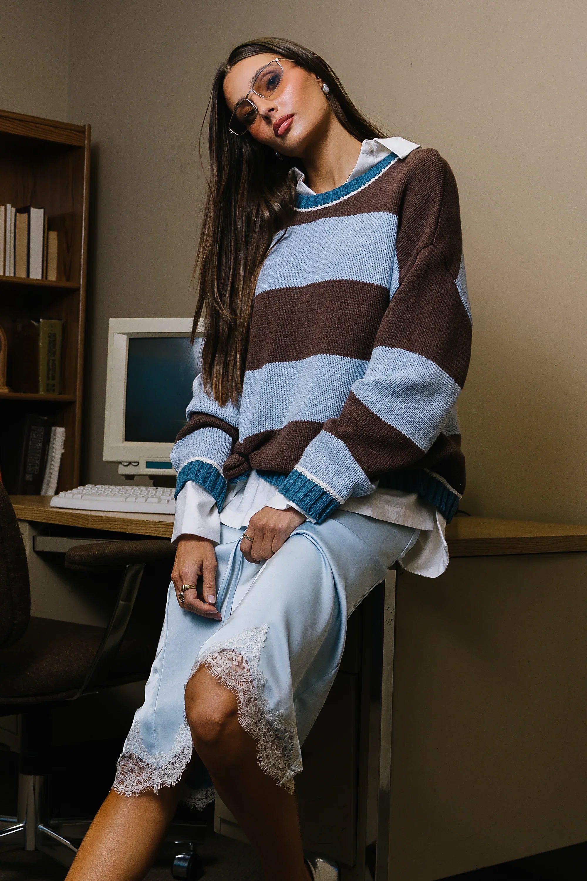 Jaysha Striped Knit Sweater