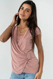 Brenda Cross Top in Mauve