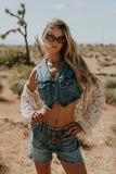 Quinton Cropped Denim Vest