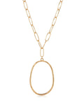 Large Oval Pendant Chain Link Necklace