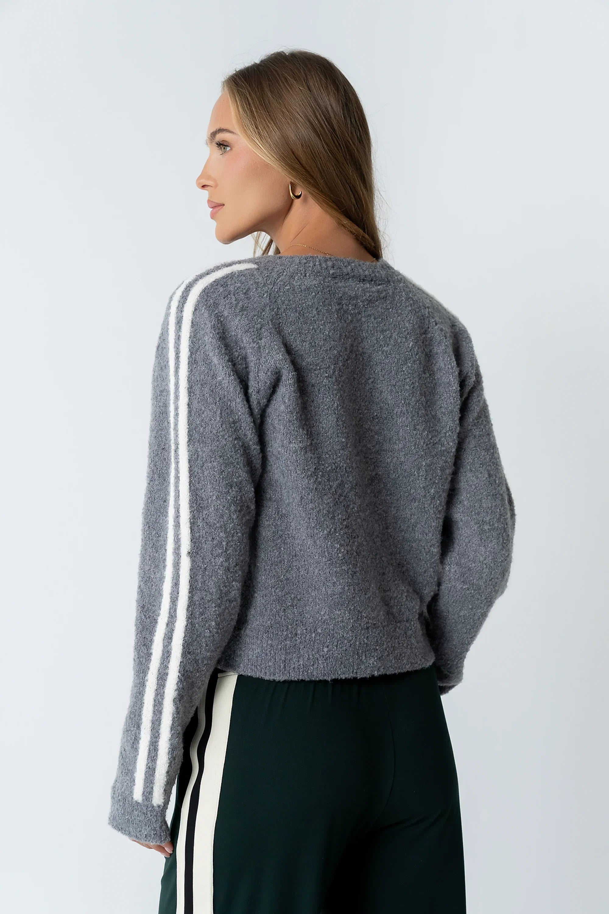 Joshua Striped Jacket in Heather Grey