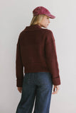 Hallie Zip Up Cardigan in Brick FINAL SALE