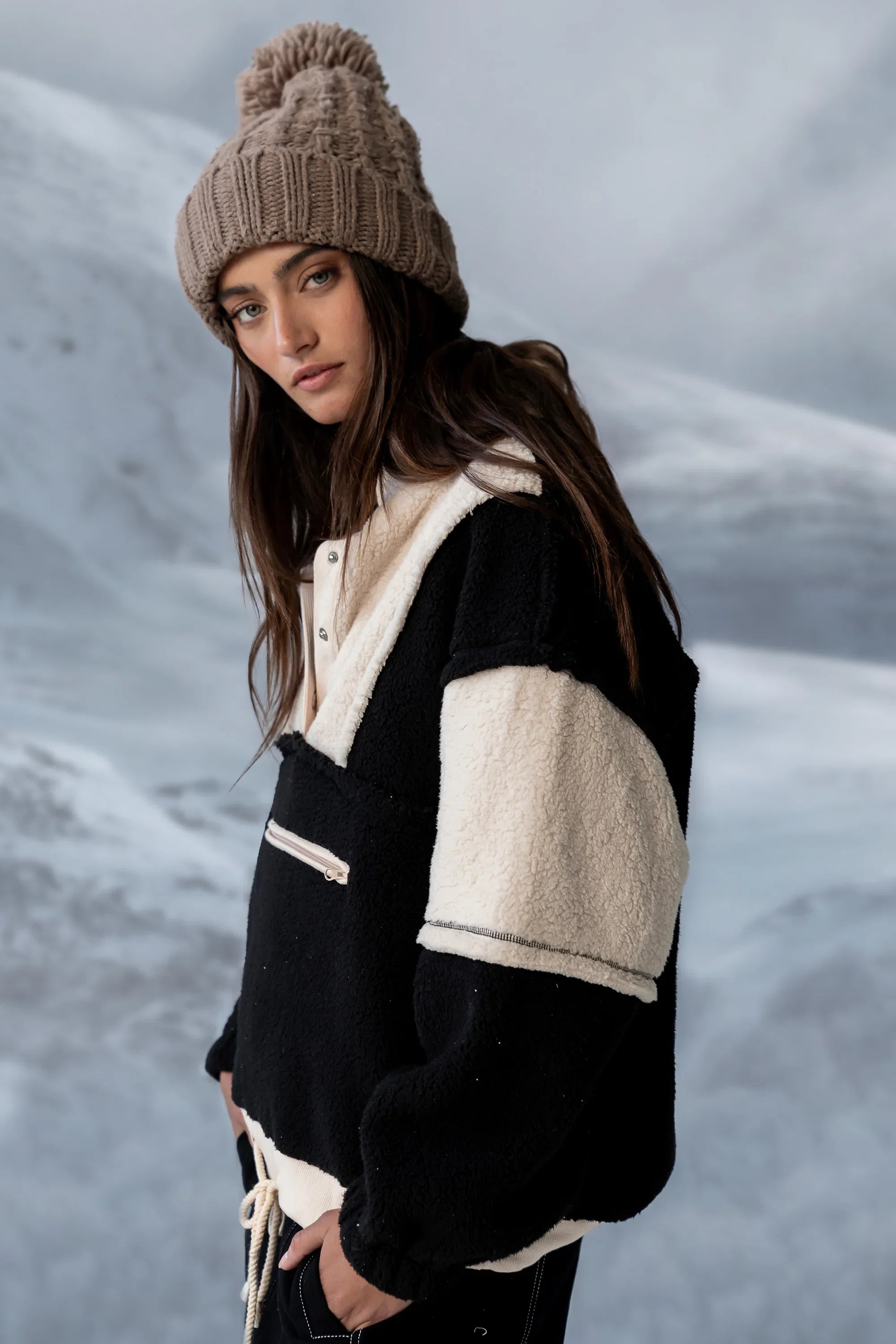Maria Oversized Sherpa Jacket in Cream FINAL SALE