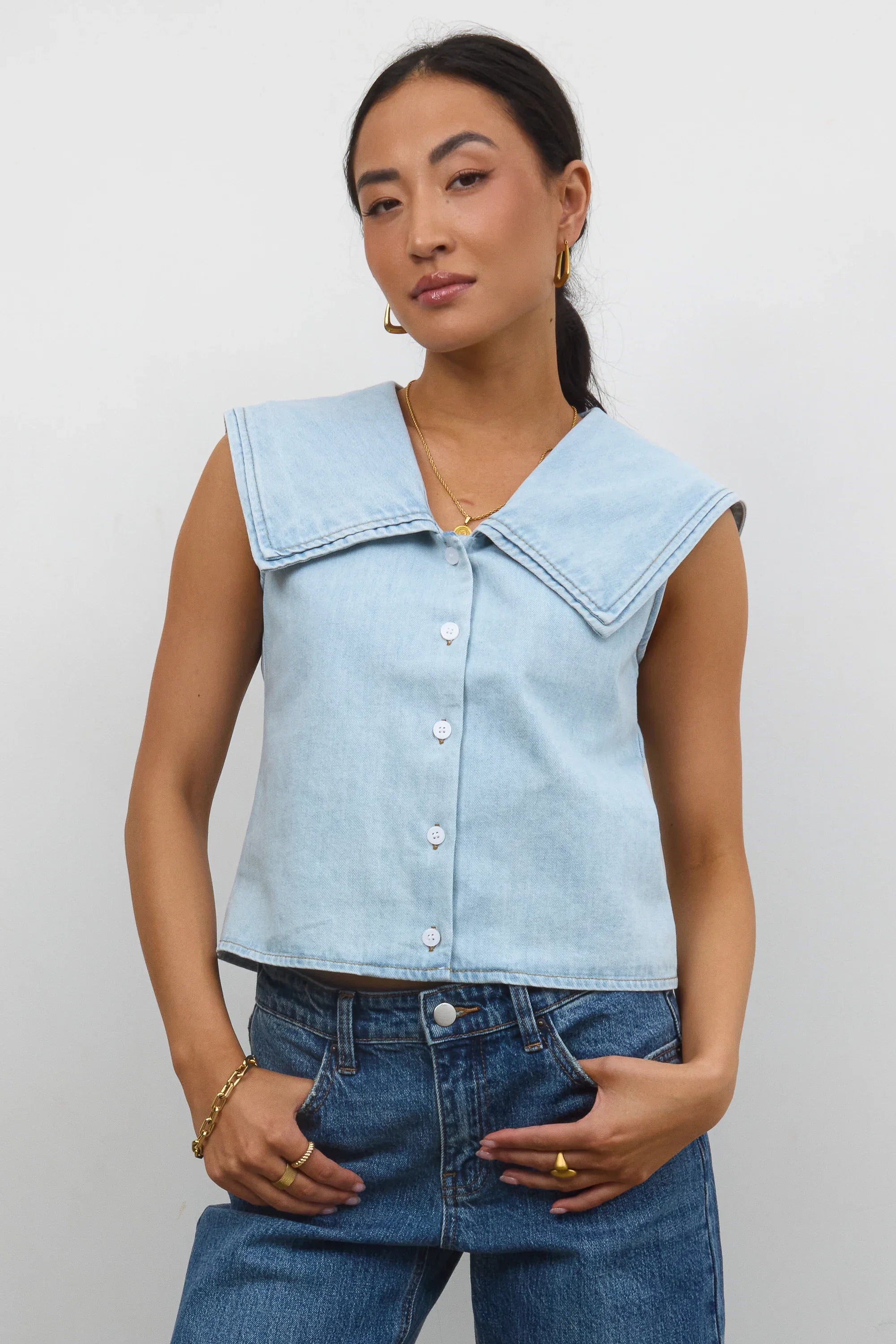 Shayla Denim Blouse