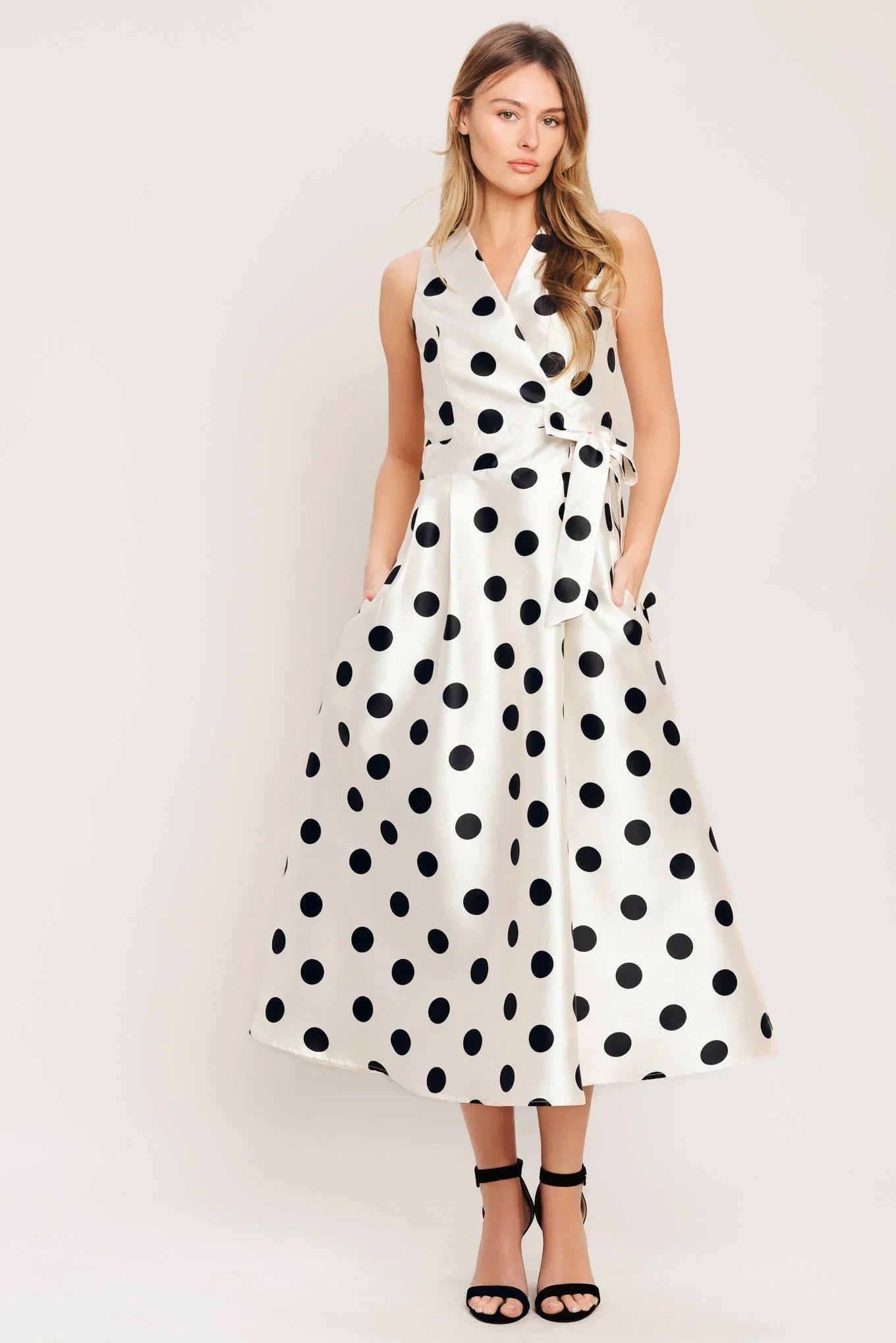 CAFÉ NOIR POLKA DOT MIDI DRESS FINAL SALE