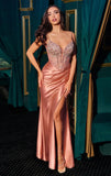 ELOWEN GOWN SATIN DRESS WITH CORSET BACK